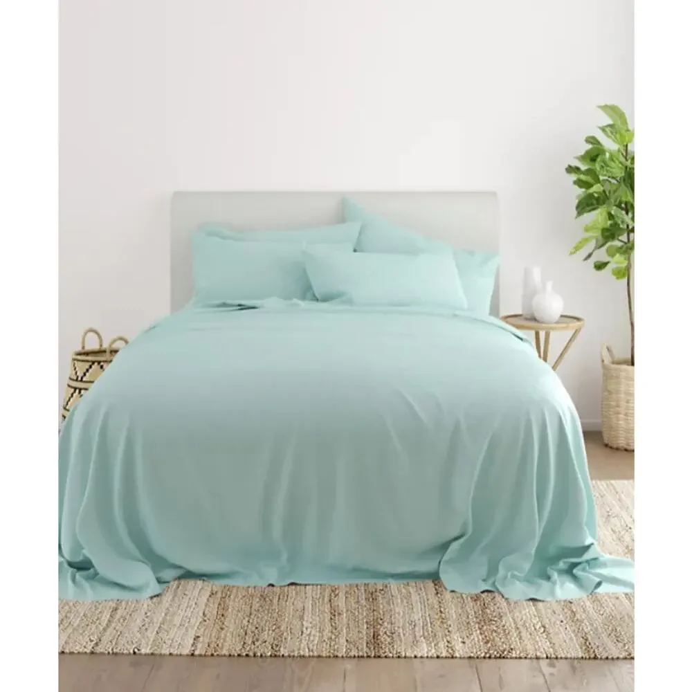 ienjoy Home Solids in Style 6-Pc. Sheet Set, Queen Color:Aqua